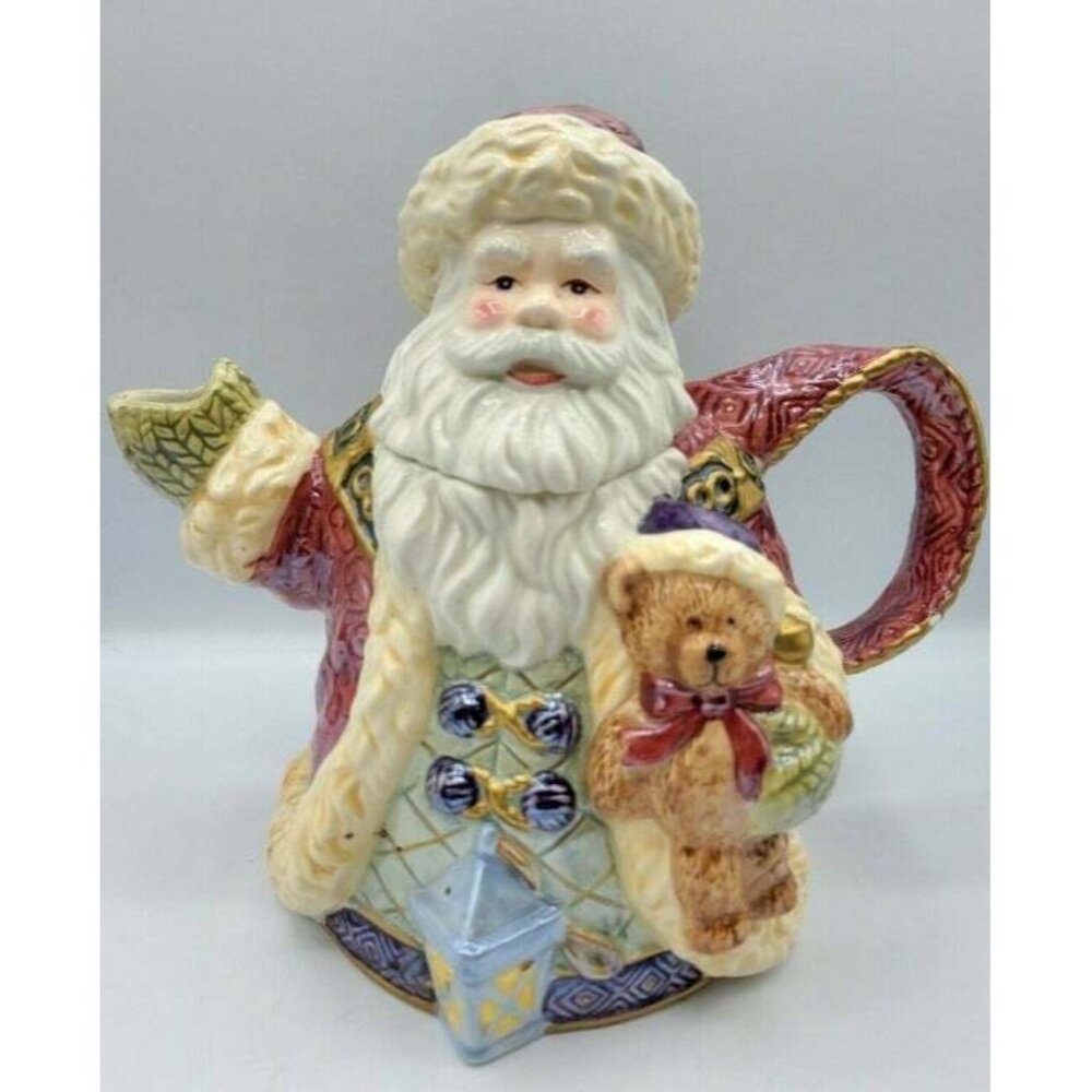 Bella Casa Ganz Santa Claus Tea Pot 8.5" Pitcher Glazed Ceramic Christmas Decor